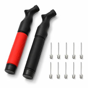 Red + Black Manual Sports Ball Air Pump, Push & Pull Inflating System