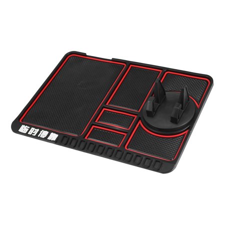 Red Black Non-Slip Car Dashboard Mat Anti-Slip Multifunctional Keys Cell Phone Holder Pad Car Phone Holder