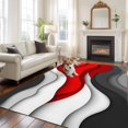 thumbnail image 1 of Red Black Ombre Area Rug 5x8 FT, Non Slip Bedroom Throw Carpet, Modern Abstract Aesthetics Geometric Moire Washable Soft Floor Carpet Non-Shedding Rug for Living Room Nursery Dorm Office, 1 of 9