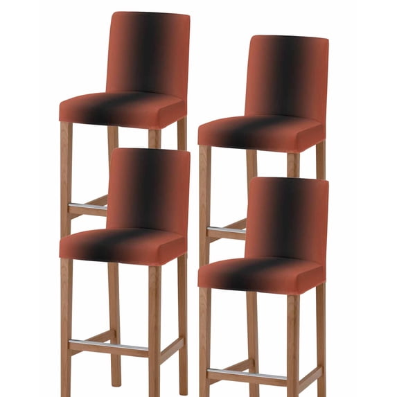 Red Black Ombre Bar Stool Covers Set of 4, Modern Gradient Abstract Art Stretch Washable Bar Chair Covers with Backs, Removable Pub Counter Height Chair Cover for Kitchen Dining Room Cafe