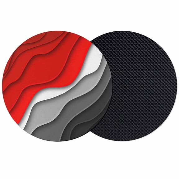 Red Black Ombre Coasters Set of 2,Soft Absorbent Coasters for Drinks,Modern Geometric Abstract Aesthetics Cream Non-Slip Cup Coaster Mat with Rubber Bottom for Home Kitchen Coffee Bar Table Decor 4"
