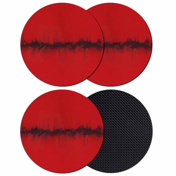 Red Black Ombre Coasters Set of 4, Absorbent Coasters for Drinks, Modern Abstract Art Coaster for Desk Coffee Table Protection, Home Decor House Warming Gifts 4"