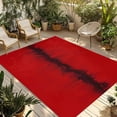 thumbnail image 1 of Red Black Ombre Outdoor Rug for Patio/Deck/Porch, Non-Slip Large Area Rug 6 x 9 Ft, Modern Abstract Art Indoor Outdoor Rugs Washable Area Rugs, Reversible Camping Rug Carpet Runner, 1 of 8