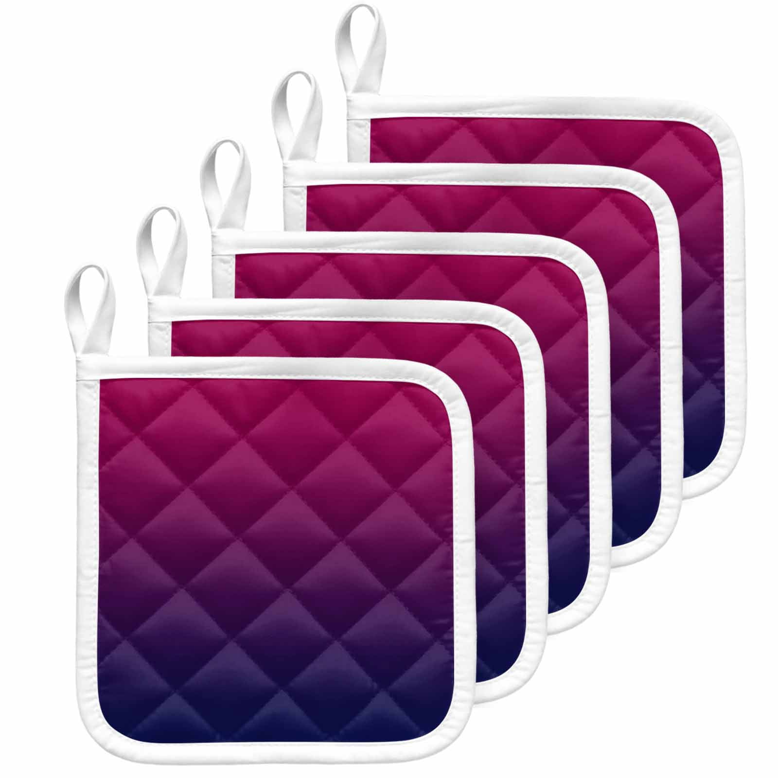 Red Black Ombre Pot Holders for Kitchen Heatproof Potholder, 5 Pack Modern Abstract Art Aesthetics Hot Pads Multipurpose Oven Pads Cloth Potholders Trivet for Cooking Baking