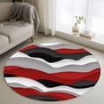 thumbnail image 1 of Red Black Ombre Round Area Rug 3.3 FT, Non Slip Small Entryway Kitchen Mat, Modern Geometric Moire Abstract Art Washable Soft Circular Rug Non-Shedding Door Mat for Bathroom Playroom Kids Room, 1 of 9