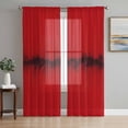 thumbnail image 1 of Red Black Ombre Sheer Curtains 84 Inch Length 2 Panels Set - Light Filtering Window Treatments, Modern Abstract Art Rod Pocket Semi Curtains for Living Room/Bedroom/Kitchen Décor, 104"W x 84"L, 1 of 7