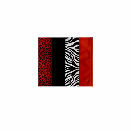 3dRose, Red, Black, Orange and White Animal Print - Leopard and Zebra, 11x12 Wash Cloth for Face and Body