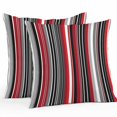 thumbnail image 1 of Red Black Outdoor Pillow Covers Set of 2 Grey Stripe Abstract Geometric Vertical Striped Waterproof Throw Pillow Case Decorative Square Cushion Cover for Patio Couch Garden Balcony, 24"x24", 1 of 9
