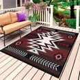 thumbnail image 1 of Red Black Outdoor Rug for Patio/Deck/Porch, Non-Slip Large Area Rug 3 x 5 Ft, Southwest Geometric Aztec Farmhouse Tribal Indoor Outdoor Rugs Washable Area Rugs, Reversible Camping Rug Carpet Runner, 1 of 8