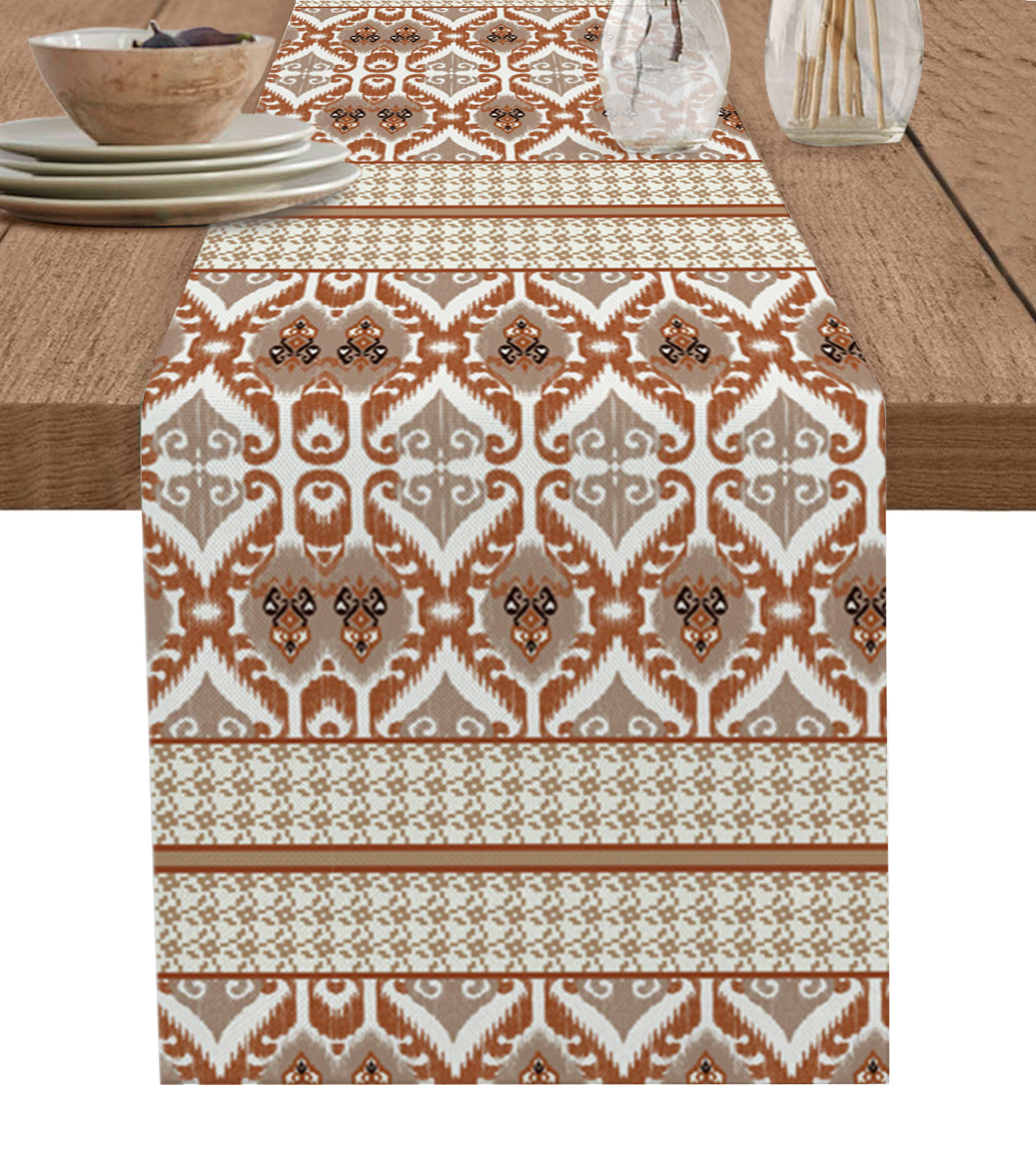 Red Pattern Table Runner Red Black Pattern Leaves Table Runner Wedding r Table Cover Holiday ...