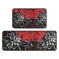 thumbnail image 1 of Red and Black Pioneer Flower Pattern Kitchen Rugs Sets Of 2,Anti Fatigue Kitchen Mat Rugs Non Slip Washable,Decorative Kitchen Floor Mats for Kitchen,Sink,Laundry,17"X30"+17"X47", 1 of 7