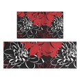 thumbnail image 1 of Red and Black Pioneer Flower Pattern Kitchen Rugs Sets Of 2,Anti Fatigue Kitchen Mat Rugs Non Slip Washable,Decorative Kitchen Floor Mats for Kitchen,Sink,Laundry,17"x30"+17"x47", 1 of 7