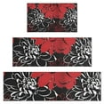 thumbnail image 1 of Red and Black Pioneer Flower Pattern Kitchen Rugs Sets Of 3,Kitchen Runner Rugs Non Skid Washable,Decorative Kitchen Floor Mats for Kitchen,Sink,Laundry,17"x30"+ 17"x47" + 17"x59", 1 of 6