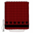 thumbnail image 1 of Red Black Plaid Bathroom Shower Curtains with 12 Hooks Polyester Waterproof Shower Curtain for Stalls and Bathtubs Country Vintage Star Abstract Gingham Decorative Bathroom Curtain 36x72 Inches, 1 of 9