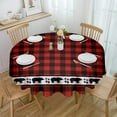 thumbnail image 1 of Red Black Plaid Bear Round Tablecloth 60 Inch - Waterproof Fabric Table Cloth Protector, Forest Wild Bear Silhouette Tablecloths Washable Table Cover for Kitchen Banquet Coffee Table Outdoor Party, 1 of 6