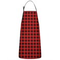 thumbnail image 1 of Red Black Plaid Checkered Pattern Apron-Garden Aprons for Women with Pockets-Cotton Linen Waterproof Kitchen Cooking Gardening Aprons Adjustable for Kitchen,Cooking,BBQ and Salon 33x27 Inch, 1 of 7