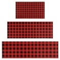 thumbnail image 1 of Red Black Plaid Checkered Pattern Kitchen Rugs Sets Of 3,Kitchen Runner Rugs Non Skid Washable,Decorative Kitchen Floor Mats for Kitchen,Sink,Laundry,17"x30"+ 17"x47" + 17"x59", 1 of 6
