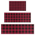 thumbnail image 1 of Red Black Plaid Checkered Pattern Kitchen Rugs Sets Of 3,Kitchen Runner Rugs Non Skid Washable,Decorative Kitchen Floor Mats for Kitchen,Sink,Laundry,17"x30"+ 17"x47" + 17"x59", 1 of 6