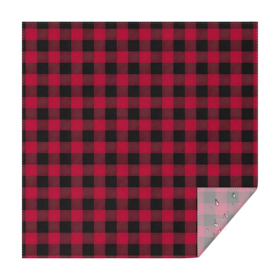 Red Black Plaid Checkered Pattern Square Tablecloth,Waterproof Square Table Cover,Wipeable Spillproof Washable Table Cover for Home Kitchen Party Decor 60"x60"(152x152cm)