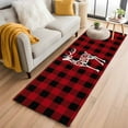 thumbnail image 1 of Red Black Plaid Christmas Kitchen Runner Rug 2x6 Washable Runners for Hallway Non Slip Abstract Xmas Deer Winter Large Area Rug Indoor Floor Carpet for Bathroom Laundry Entryway Bedroom Living Room, 1 of 8
