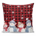thumbnail image 1 of Red Black Plaid Christmas Pillow Covers 26x26 Inch Decorative Throw Pillow Cover, Xmas Snowman Snowflake Winter Sofa Pillowcases Accent Cushion Case Home Decor Bedroom Living Room, 1 of 6