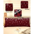 thumbnail image 1 of Red Black Plaid Christmas Snowflake Throw Pillow Covers, Winter Snowflake Xmas Soft Breathable Pillow Cases with Zipper for Sleeping, Long Body Pillowcases for Couch Bed Sofa Chair 20x54 Inches, 1 of 6