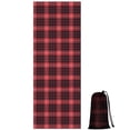 thumbnail image 1 of Red and Black Plaid Pattern Hot Yoga Mat Towel Non Slip for Hot Yoga - Quick-Drying Yoga Mat Cover with 4 Corner Pockets with Travel Bag - Hot Yoga Towel Non Slip Grip Moisture Wicking Sweat 70"x26", 1 of 6
