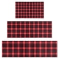 thumbnail image 1 of Red and Black Plaid Pattern Kitchen Rugs Sets Of 3,Kitchen Runner Rugs Non Skid Washable,Decorative Kitchen Floor Mats for Kitchen,Sink,Laundry,17"x30"+ 17"x47" + 17"x59", 1 of 6