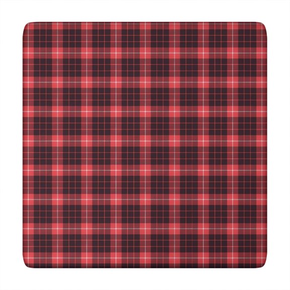 Red and Black Plaid Pattern Square Fitted Tablecloth with Elastic Edge,Square Table Cover,Washable Elastic Table Cover for Home Kitchen Party Decor 34"x34"