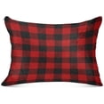 thumbnail image 1 of Red and Black Plaid Plush Pillow Case, Zippered Bed Pillow Pillowcases, Super Soft and Cozy Pillowcase Covers for Sleep Decor Giftsation - King Size 20x40in, 1 of 7