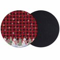 thumbnail image 1 of Red Black PlaidChristmas Snowman Coasters Set of 2, Absorbent Coasters for Drinks, Winter Xmas Tree Snowflakes Coaster for Desk Coffee Table Protection, Home Decor House Warming Gifts 4", 1 of 8