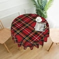 thumbnail image 1 of Red Black Plaids Fitted Round Tablecloth 60 Inch,Kitchen Table Cover Waterproof Table Cloth,Retro Christmas Plaid Circle Table Covers for Indoor Outdoor, 1 of 6