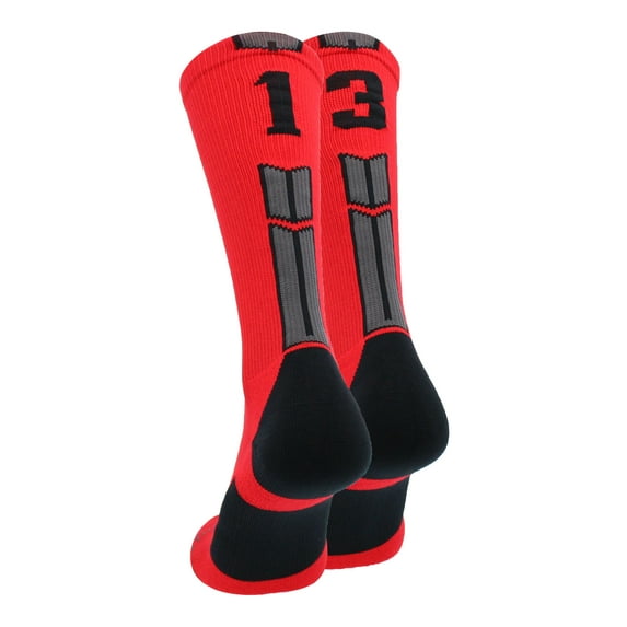Red/Black Player Id Crew Number Socks (#13, Small)