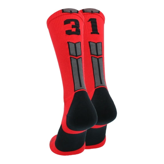 Red/Black Player Id Crew Number Socks (#31, Small)