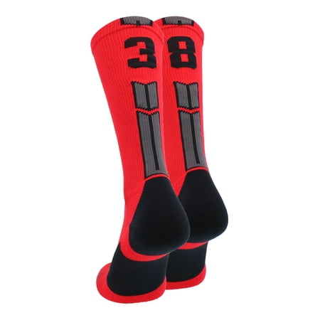 Red/Black Player Id Crew Number Socks (#38, Large)