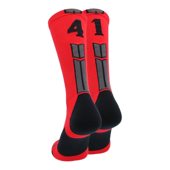Red/Black Player Id Crew Number Socks (#41, Medium)