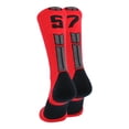 thumbnail image 1 of Red/Black Player Id Crew Number Socks (#57, Large), 1 of 2