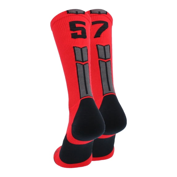 Red/Black Player Id Crew Number Socks (#57, Small)