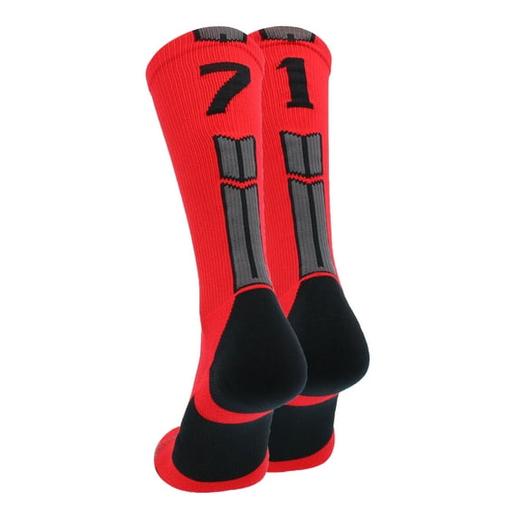 Red/Black Player Id Crew Number Socks (#71, Small)