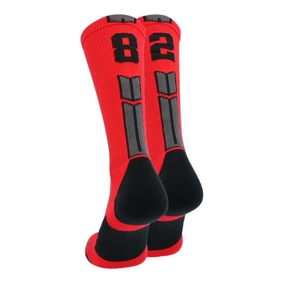 Red/Black Player Id Crew Number Socks (#82, Small)