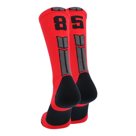 Red/Black Player Id Crew Number Socks (#85, Large)