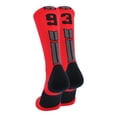 thumbnail image 1 of Red/Black Player Id Crew Number Socks (#93, Medium), 1 of 2