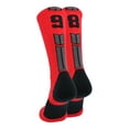 thumbnail image 1 of Red/Black Player Id Crew Number Socks (#98, Medium), 1 of 2