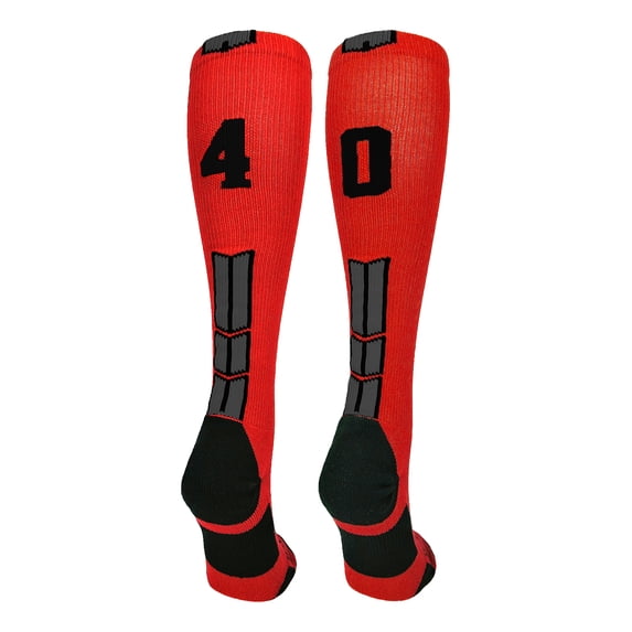 Red/Black Player Id Over the Calf Number Socks (#40, Large)
