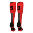 thumbnail image 1 of Red/Black Player Id Over the Calf Number Socks (#53, Medium), 1 of 2