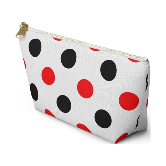 Red Black Polka Dots Makeup Bag Cosmetic Bag Accessory Pouch