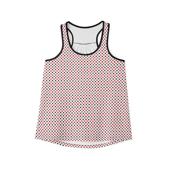 Red Black Polka Dots Racerback Tank Top Fitness Fashion Tank Top Shirt