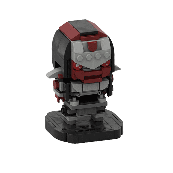 Red Black Robot Humanoid Figure Small Particle DIY Assembly Building Blocks Model, Sci-Fi Character Brick Display Ornament, Educational Puzzle Collectible Toy Gift for Teenagers & Hobbyists