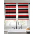 thumbnail image 1 of Red Black Sheer Curtains 45 Inches Long 2 Panels Grey Stripes Abstract Modern Geometric Stripe Light Filtering Semi Sheer Window Curtains Drapes for Bedroom Living Room 52"x45", 1 of 7