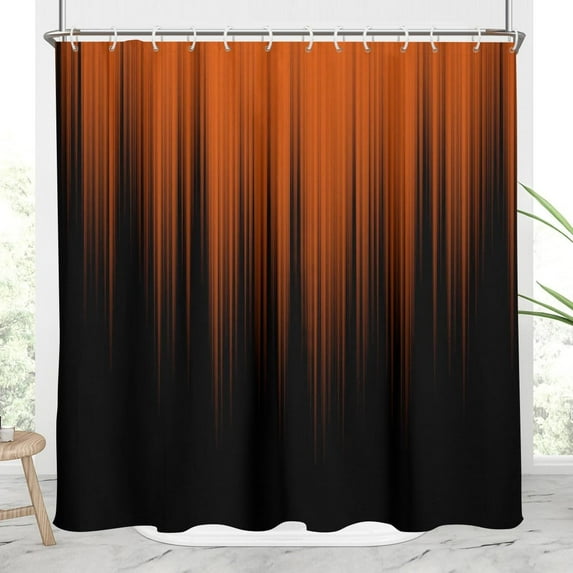 Red and Black Shower Curtain Funny Ombre Elegant Design Bright Solid Decorative Dark Abstract Cool Oriental Home Bathroom Decor Bathtub Set with 12 Hooks, 60x72, Modern